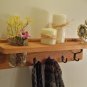 Primative Country Shelf 4 hook Cottage Decor Natural CEDAR Wood