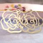 Rosa - amethyst crystal silver rose hoop mod earrings