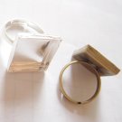 50 Ring Bases, Brass Sterling Silver plated, Perfect for Cabochons,
