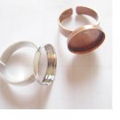 Get 50pcs Brass Adjustable Ring Bases Blanks/Sterling Silver Plated/ Nickel-Free