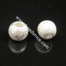 925 Sterling silver stardust beads, sand surface round, 6mm,hole:2.5mm, sold by PC
