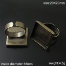 100pcs/pack Brass base ring finding,finger ring finding,base diameter:20x20mm,ID19725