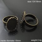 100pcs/pack  Brass rings findings,base diameter:13x18mm,inside diameter:18mm,ID13425