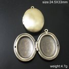 50pcs/pack Brass Locket Photo Pendant,24.5X33mm,hole:1.5mm,ID20097