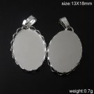 200pcs/pack Brass Pendant Setting,Base Diameter:13x18mm,Hole:4X6mm,ID11784