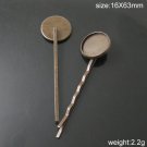 100pcs/pack Hairpin Clips,Brass, base inside diameter: 16mm,length:63mm,ID10799