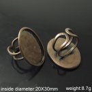 50pcs/pack,Brass,Oval Shaped Ring Bases,20X30mm,ID2572