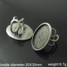 50pcs/pack,Brass,Oval Shaped Ring Bases,20X30mm,ID2572