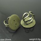 100pcs/pack,Ring Bases,Perfect for Cabochons, 25mm,ID10426