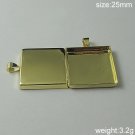 100Pcs/pack Brass Pendant Blank/Pendant Settings, Square, 25X25mm,ID1897