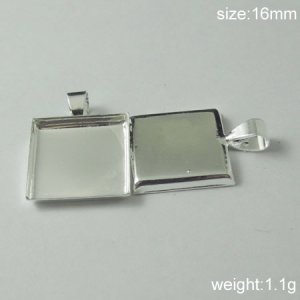 100Pcs/pack,Hot sale, Brass Pendant Blank/Pendant Settings,Square,16X16mm,ID5639
