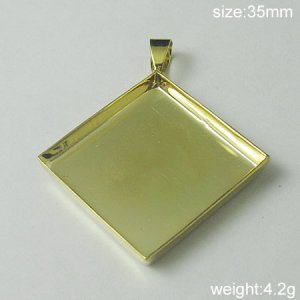 100Pcs/pack,Hot sale,Prismatic, Brass Pendant Blank,35mm,ID5636