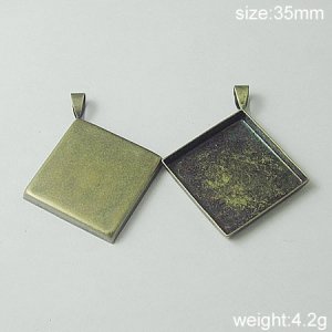 100Pcs/pack,Hot sale,Prismatic, Brass Pendant Blank,35mm,ID5636