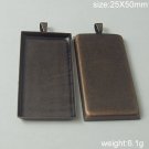 50Pcs/pack,Hot sale,Rectangular, Brass Pendant Blank,25X50mm,ID6855