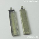 100s/pack,Hot sale,Rectangle, Brass Pendant Blank,10X50mm,ID6093