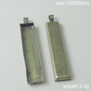 100s/pack,Hot sale,Rectangle, Brass Pendant Blank,10X50mm,ID6093