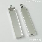 100s/pack,Hot sale,Rectangle, Brass Pendant Blank,10X50mm,ID6093