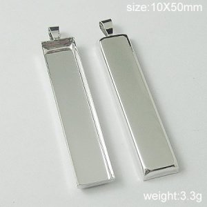 100s/pack,Hot sale,Rectangle, Brass Pendant Blank,10X50mm,ID6093