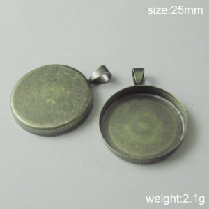 100s/pack,Hot sale,Circular, Brass Pendant Blank,25mm,ID2365