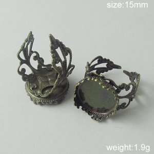 100pcs/pack,Style popular in Europe,Ring Bases, 15mm,ID10124