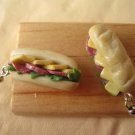 1/12 MINIATURE to wear - cheese and salami sandwich earrings