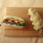 1/12 MINIATURE to wear - cheese and salami sandwich earrings
