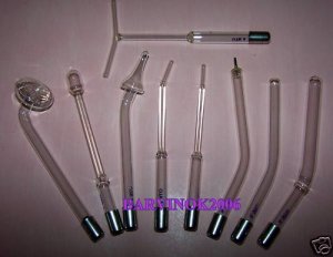 LOT 9 ELECTRODES FOR VIOLET RAY UNIT 12mm PROBES WANDS