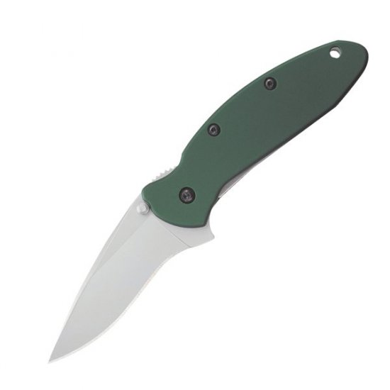 KERSHAW K.O. SCALLION GREEN ANODIZED ALUM HANDLE KNIFE