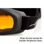 BOBSTER TOURING 2 GOGGLES AMBER ANTI-FOG LENS BLACK FRA