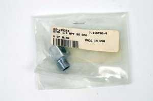 CHROME MOTOR CASE BREATHER FITTING 90 DEG 1/4" HARLEY