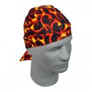 ZAN FLYDANNA HEAD WRAP/DOO RAG/SKULL CAP LARGE FLAME