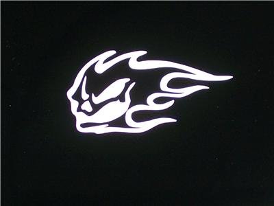 Flaming Skull Vinyl Logo - Choose Your Color & Size!