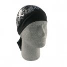 ZAN FLYDANNA HEAD WRAP/DOO RAG/SKULLCAP B&W POISON