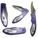 BLUE POLICE FOLDING POCKET KNIFE