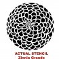 Flower Stencil Zinnia Grande Med, Reusable wall stencils not decals