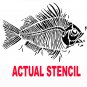 RAISED PLASTER STENCIL LARGE FOSSIL FISH STURDY 12MIL!