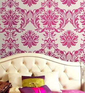 Damask Stencil Gabrielle, DIY Reusable stencils for wall, fabric deco