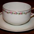 Haviland France Cup and Saucer Pink Flowers Gold Trim-Cup Empsall
