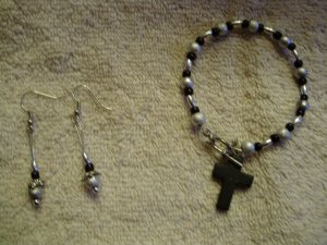 Black & Silver With Cross