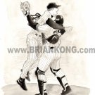 MARIANO RIVERA w/ Jorge Posada : B&W Preliminary sketch