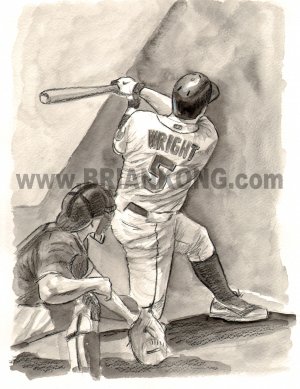 David Wright: B&W Preliminary study sketch