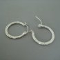 Men's hammered silver hoop earrings, EC466