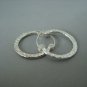 Men's hammered silver hoop earrings, EC466