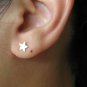 Star stud earrings, sterling silver stud eariings for men, EC462