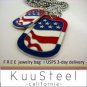 Metal chain necklace with USA Flag large 603