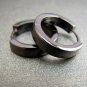 Men's hoop earrings, sterling silver with black gold, L, black, ECE190SB