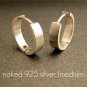 Sterling Silver Hoop Earrings-Rough Matte Silver-Mens Earrings Hoop-Medium (#E150MN)