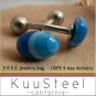 Blue agate cufflinks