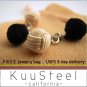 Celtic knot cufflinks black and white silk