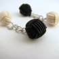 Celtic knot cufflinks black and white silk
